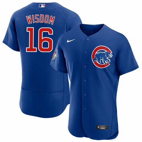 Men%27s Chicago Cubs #16 Patrick Wisdom Blue Flex Base Stitched Jersey Dzhi->chicago cubs->MLB Jersey